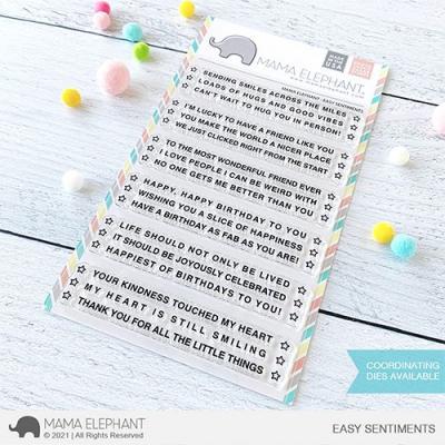 Mama Elephant Clear Stamps - Easy Sentiments